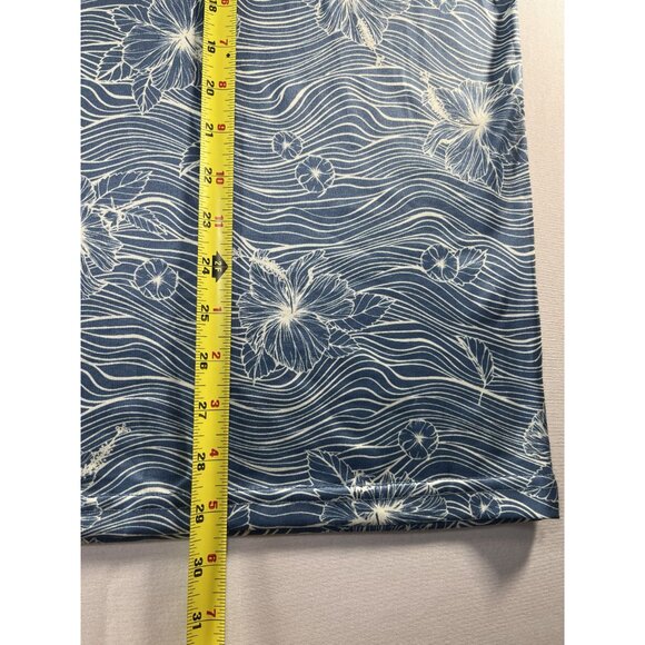 Laguna Swim Men’s XL Blue White Floral Polo Shirt Stretch Casual Surf Style - Picture 8 of 9